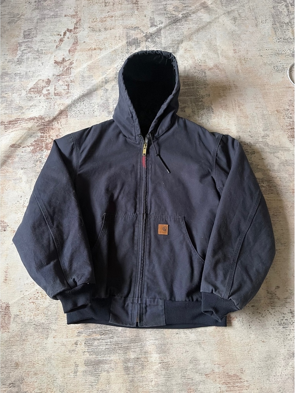 Carhartt j280 MDT NAVY hooded jacket large insulated